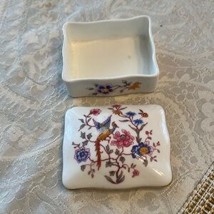 Hammersley English Bone China Porcelain Bird of Paradise Square Dish / Tray EUC